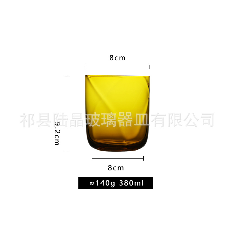 Lu Jing creativo magnífico patrón de color de vidrio taza de agua hogar whisky taza de jugo Internet celebridad soplando taza de agua