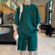 Sports Casual suit Men's Chinese-style Ice Silk Short-sleeved T-shorts Set of Loose Trendy Brand National Trendy Men's Summer Wear