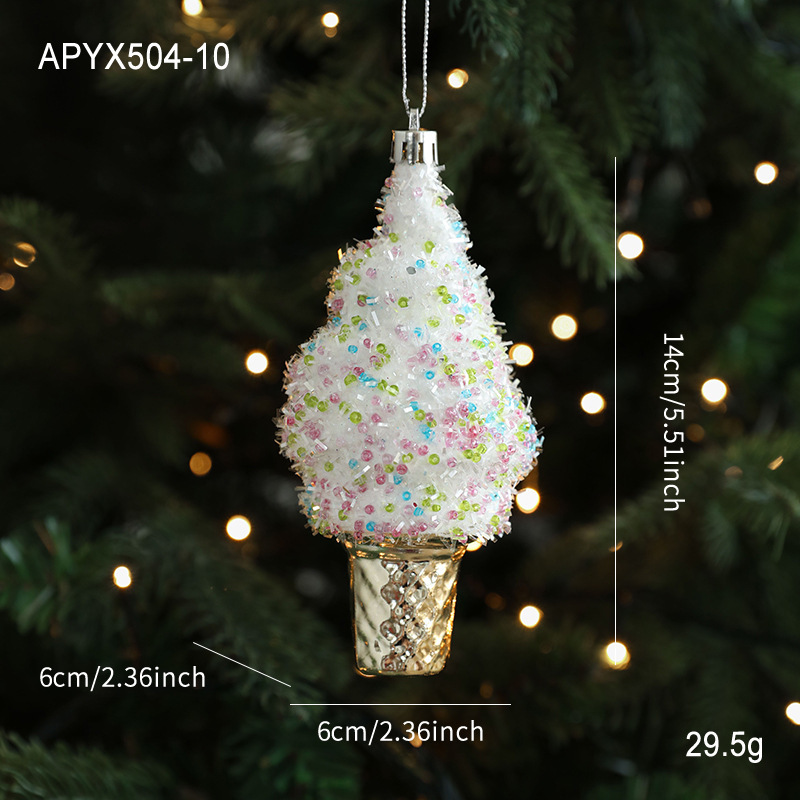 新しいゴールデン粘着粉末光沢のあるプラスチックインペンダントカラーパウダー漫画ペンダントクリスマスツリーウィンドウ装飾|undefined