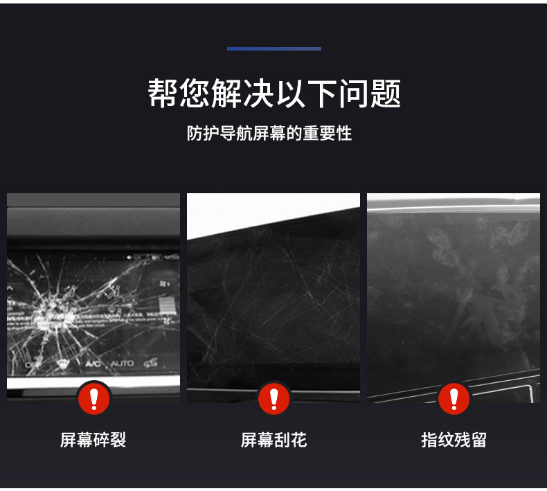 Mercedes-Benz New E-Class E300L/E260L Integrated Center Console Navigation Screen Tempered Film