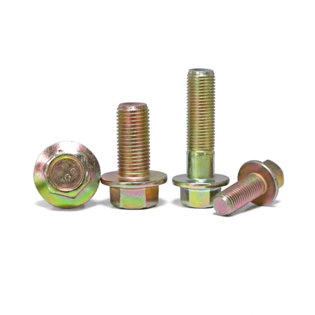 GB5787彩锌10.9级六角头法兰面螺栓平脑不带齿M6M8M10M12M14-M20