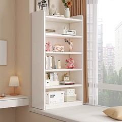 無垢材の出窓本棚収納キャビネット窓枠収納キャビネット小さな本棚家庭用収納ラックバルコニー多層収納ラック