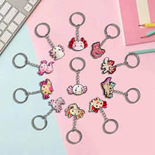 可爱动物【蝾螈】粉蝾螈精品钥匙扣PVC材质书包钥匙汽车挂饰批发