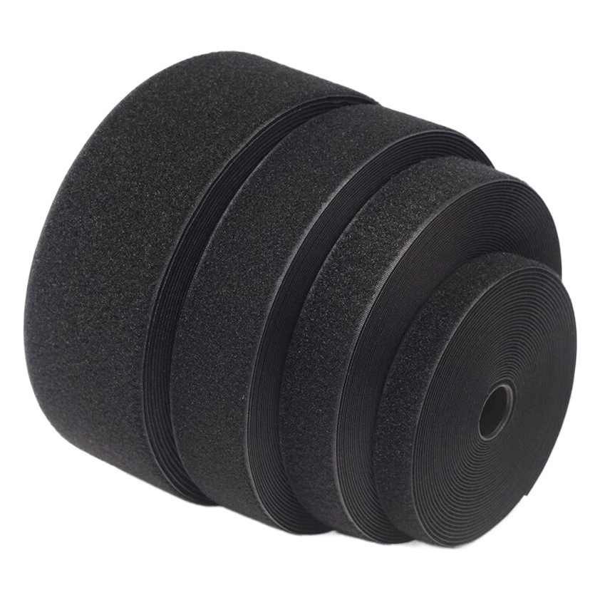 In-Stock Black Nylon Hook and Loop Fasteners, Colorful Hook and Loop Accessories, Door Curtains, Clothing Polyester Hook and Loop Fasteners