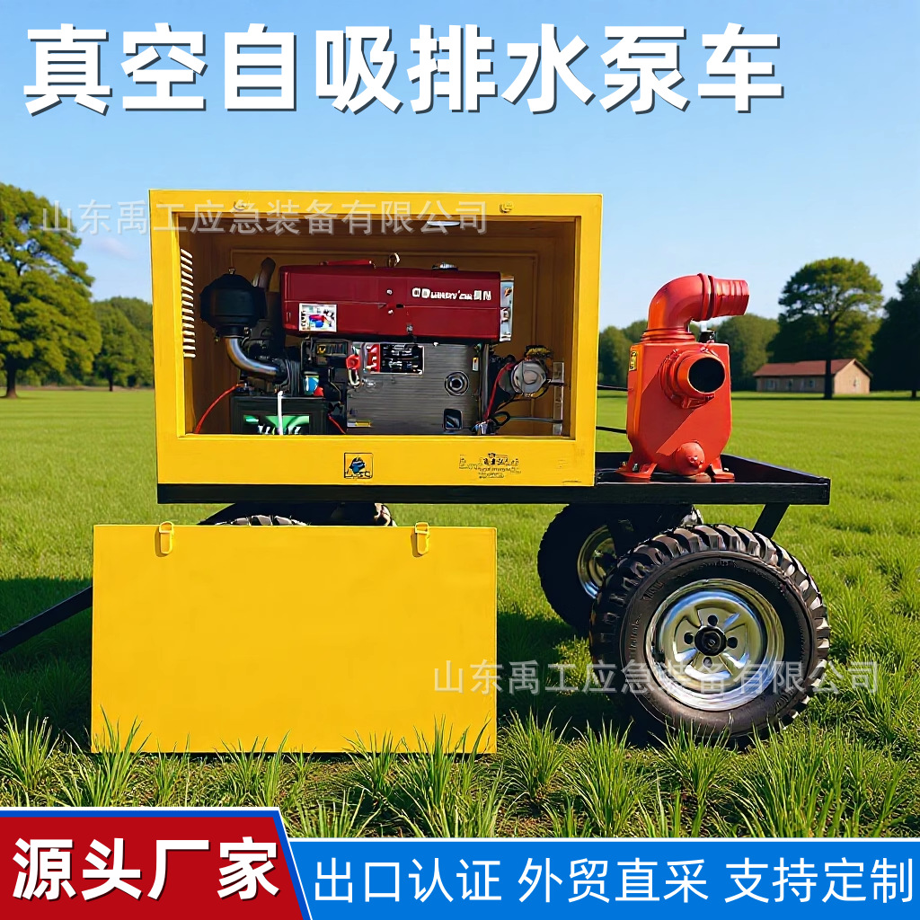 6寸灌溉水泵排涝泵防汛泵车单杠柴油机抽水泵大流量自吸泵