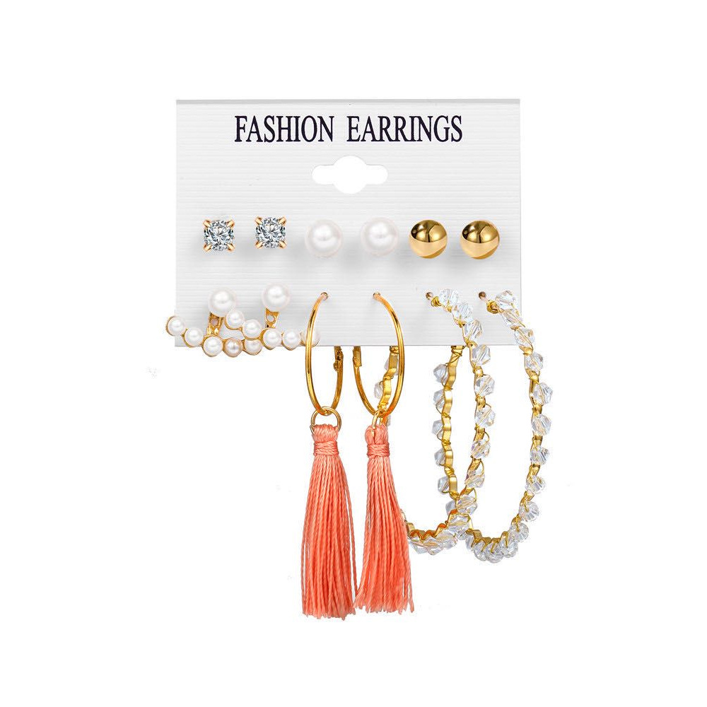 Fashion Geometric Tassel Butterfly Alloy Inlay Artificial Pearls Rhinestones Earrings display picture 4