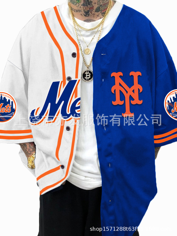 24NFL野球ユニフォーム ユーススポーツウェア 欧米風大きいサイズVネック半袖ジャケット アマゾンヤンキース|undefined