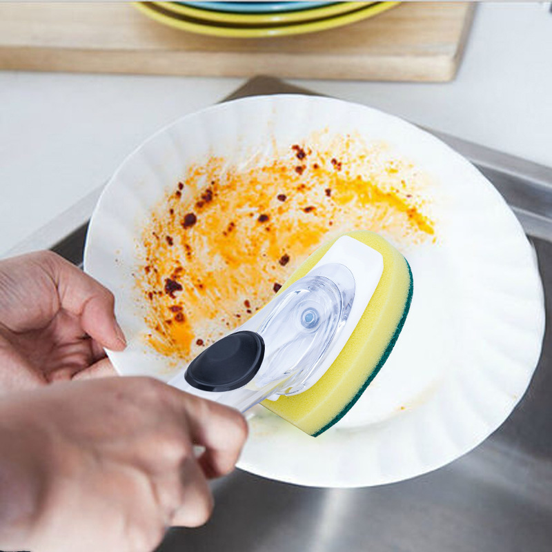 Cepillo automático perezoso, cabezal de esponja, limpieza de pan y utensilios de cocina