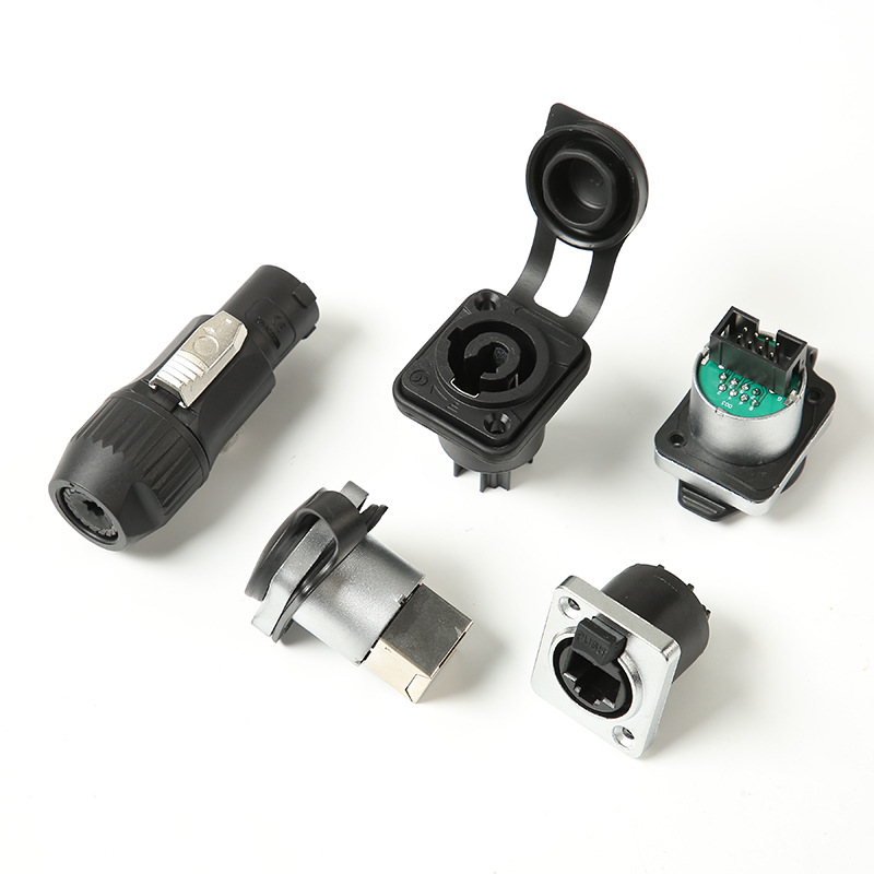 Led Display Equipment Power Connector Plug Rj45 Waterproof Network Cable Panel Interface Socket Straight through Female Socket
