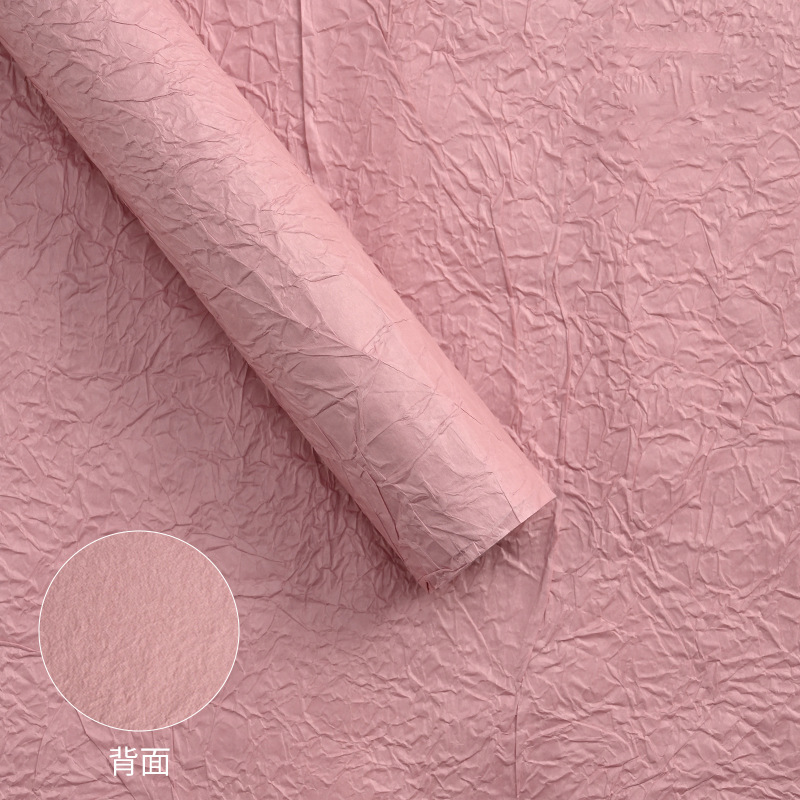 Papel para envolver ramos de flores, materiales para envolver regalos, papel hecho a mano con estampado de piedra estilo coreano con tinta de efecto flotante, papel crepé texturizado.