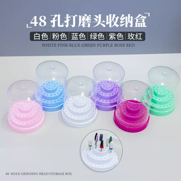 Nail Polarizer Head Storage Box Tool Desktop 48 Hole Storage Box Nail Polarizer Head Display