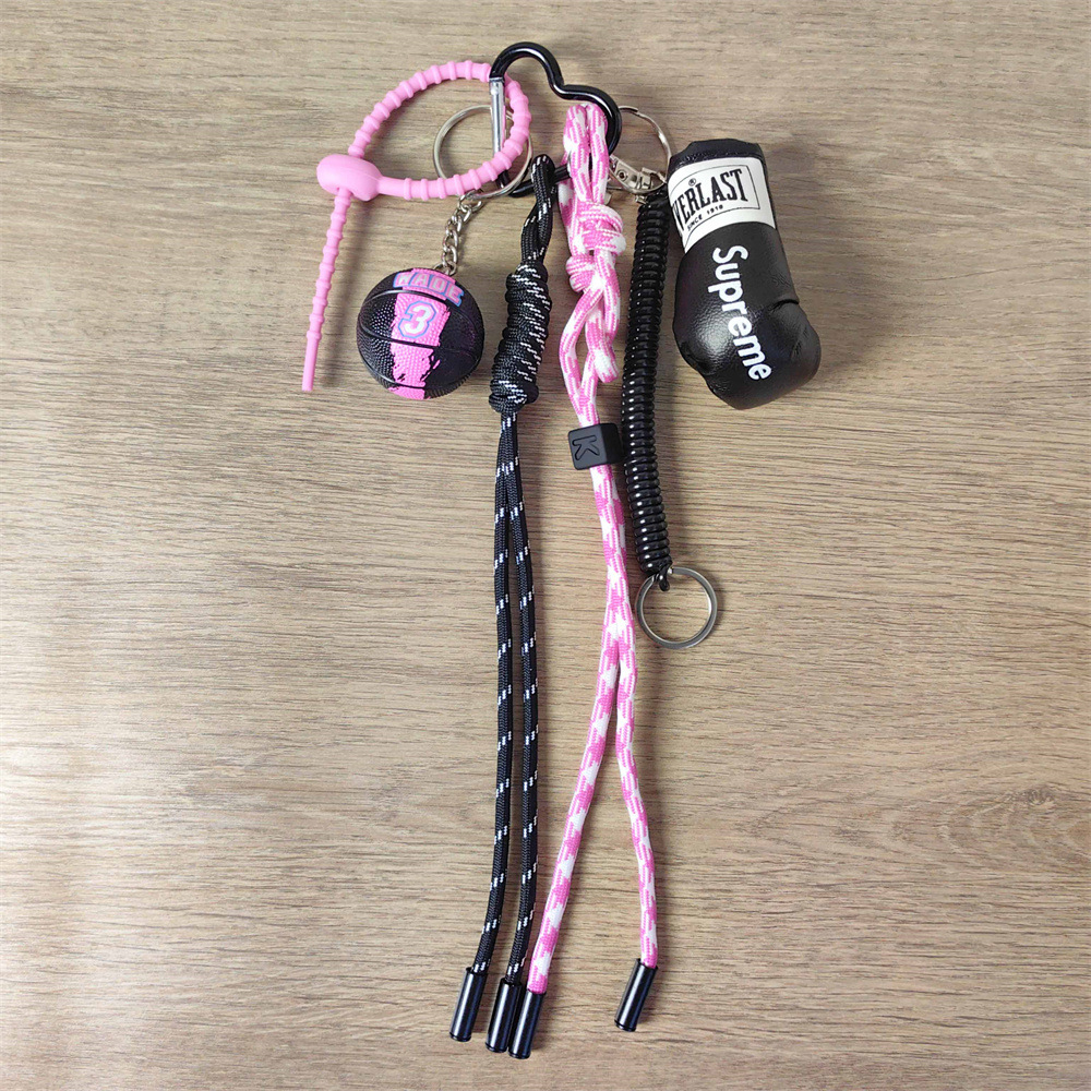 Cute, Streetwear Style Alloy Rope Boxing Gloves Bag Pendant Keychain Bag Charms
