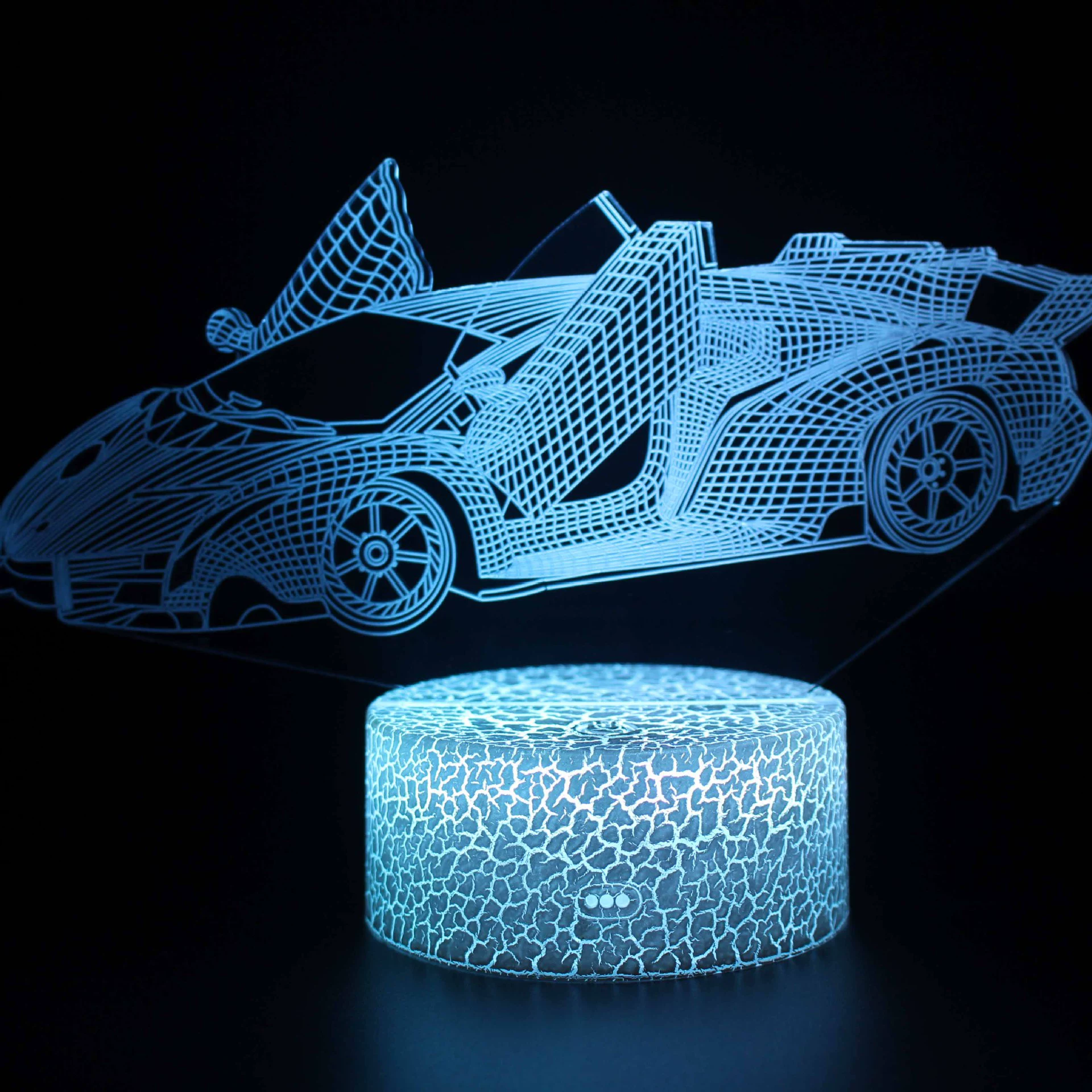 Светодиодная ночная подушка для гонок 3D с проектором, пульт ДУ, акриловая пластина 4 мм, 16 цветов