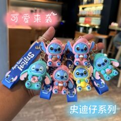 卡通礼帽史迪仔钥匙扣车钥匙甜品公仔玩偶潮玩挂饰品地摊礼品批发