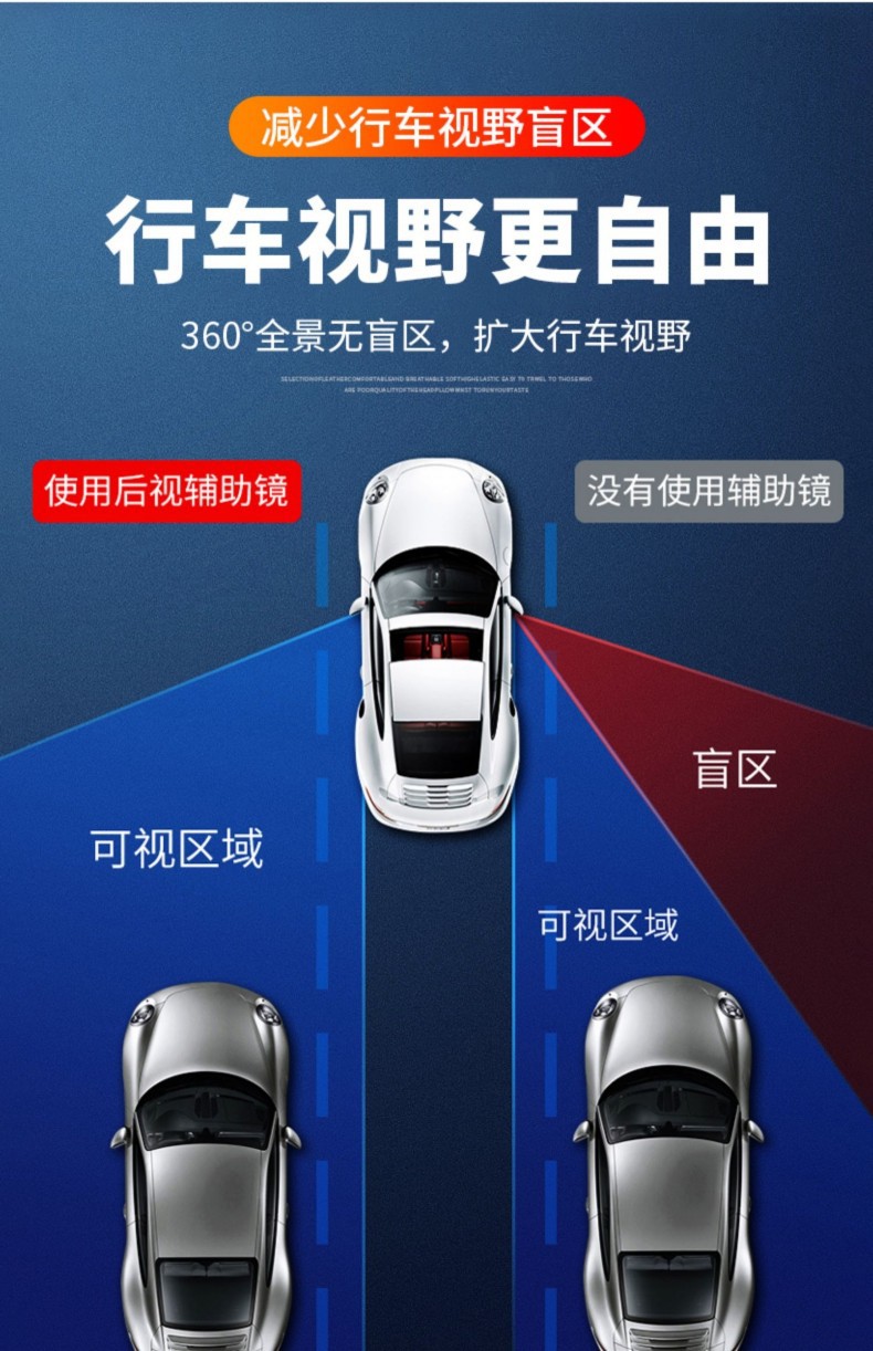 Car rearview mirror reversing auxiliary mirror retrofitting front and rear wheel blind spot mirror coach car rear mirror retrofitting wide-angle blind spot