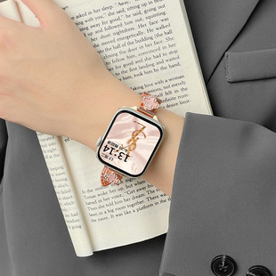 Suitable for iwatch10 strap Apple S9 watch applewatch9 leather s10 niche s8 advanced s7 creative