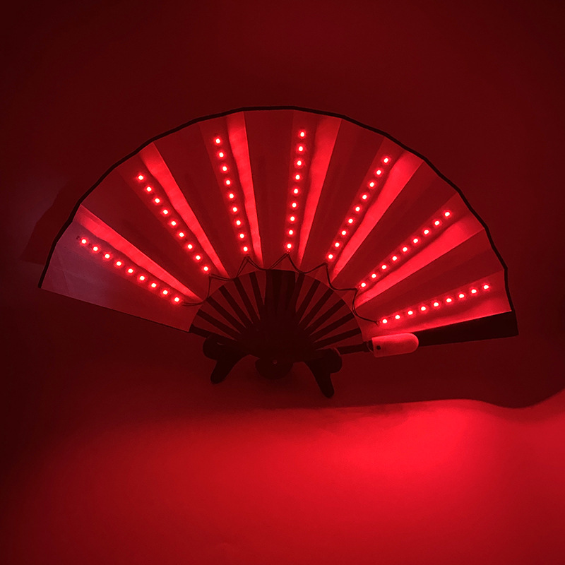 8-pulgadas luminoso ventilador luminoso colorido LED luminoso plegable ventilador bar discoteca fiesta escenario atmósfera props