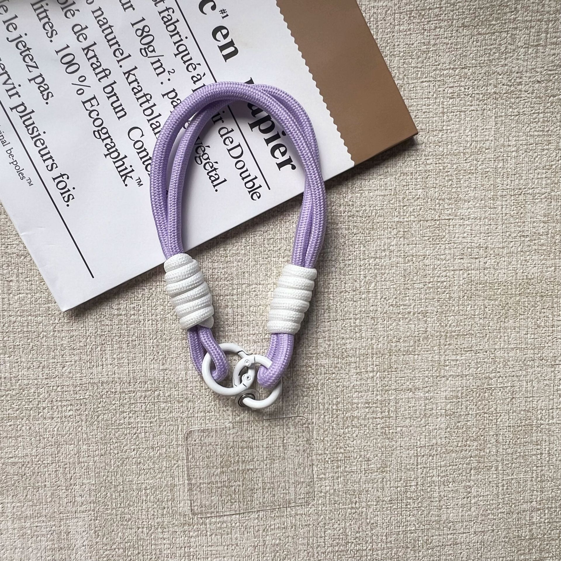 더블링 [팔찌-보라색과 흰색] + 투명 사각 스페이서