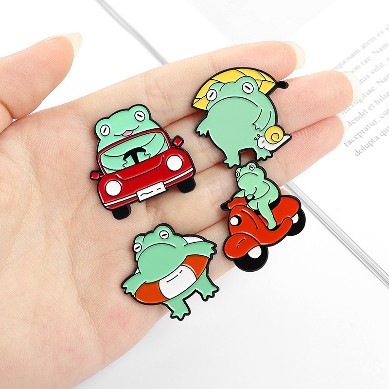 Alloy Material Cartoon Style Cute Pin Frog Alloy Stoving Varnish Unisex Brooches