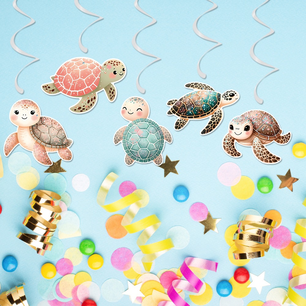 Nuevo tema de tortuga decoración de fiesta de cumpleaños espiral tortuga espiral decoración de atmósfera de cumpleaños