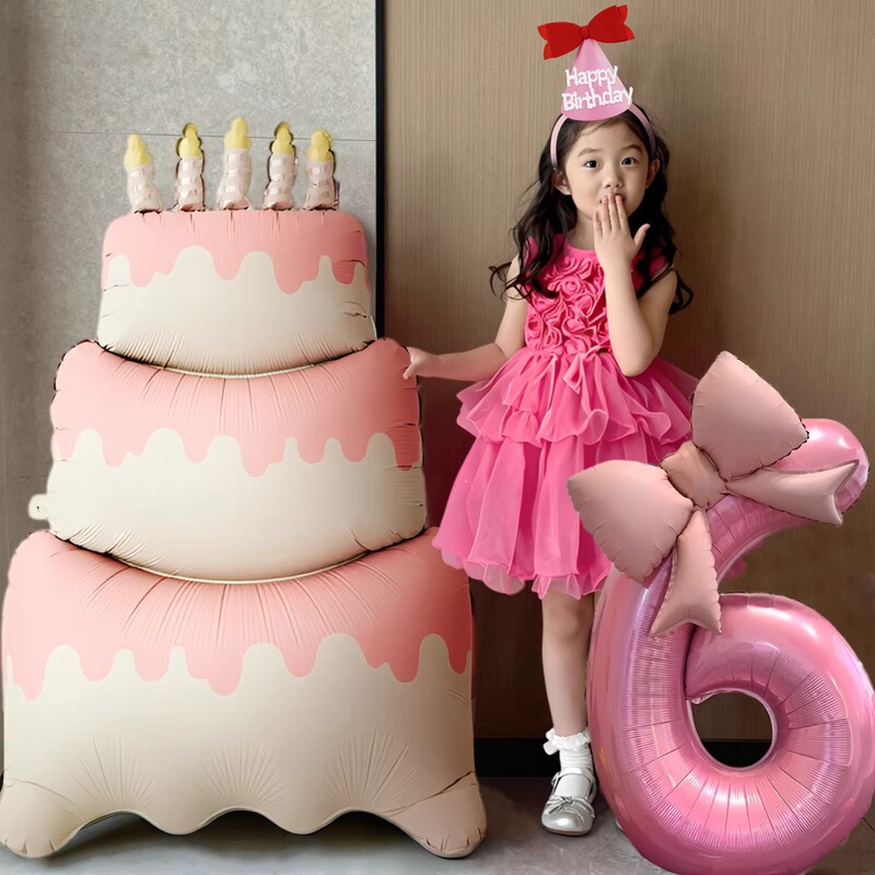 Happy Birthday Ceremony Decoration for Little Girls, Scene Setup, 6-Year-Old Number Balloons, Children's Party, Simple Family Celebration Happy Birthday Ceremony Decoration for Little Girls, Scene Setup, 6-Year-Old Number Balloons, Children's Party, Simple Family Celebration