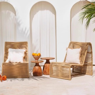 Outdoor Sofa Combination Leisure Outdoor Courtyard Villa Balcony Single Lounge Chair B&B Chair Lazy Rattan Table and Chairs