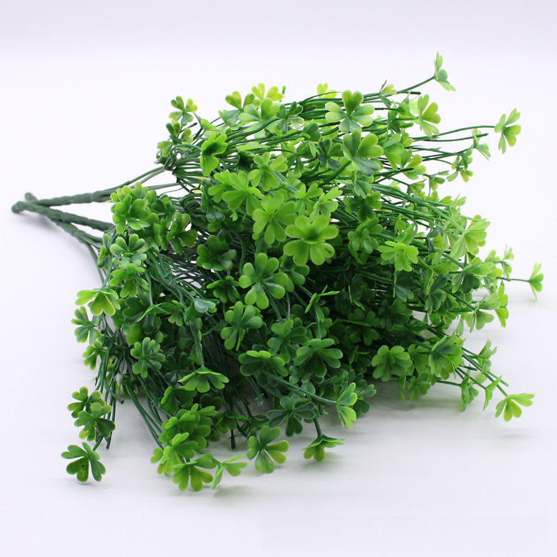 仿真綠植四葉草幸運草塑料草室內外裝飾花塑料花園林綠化婚慶花藝