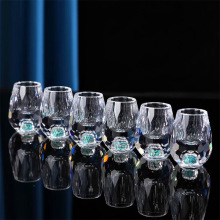 高档白酒杯套装水晶玻璃家用白酒分酒器绿松石烈酒杯酒具礼品LOGO