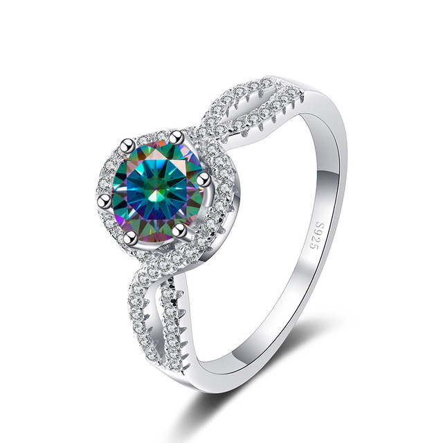 S925 anillo de plata esterlina para mujeres oro pt950 compromiso de matrimonio requisito 1 quilates fábrica de anillo de piedra de moissan al por mayor
