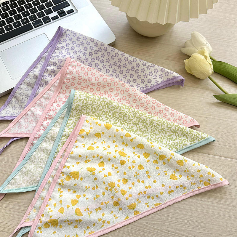 Nuevo rosa fresas lindas niñas de punto pañuelo triángulo pañuelo correa de cabello multifuncional alta sensación de fotos bufandas delgadas