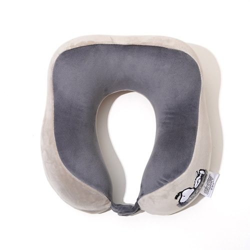 Official Snoopy Embroidered Memory Foam U-shaped Pillow Portable Aircraft Neck Protector Travel Pillow Neck Protector Pillow