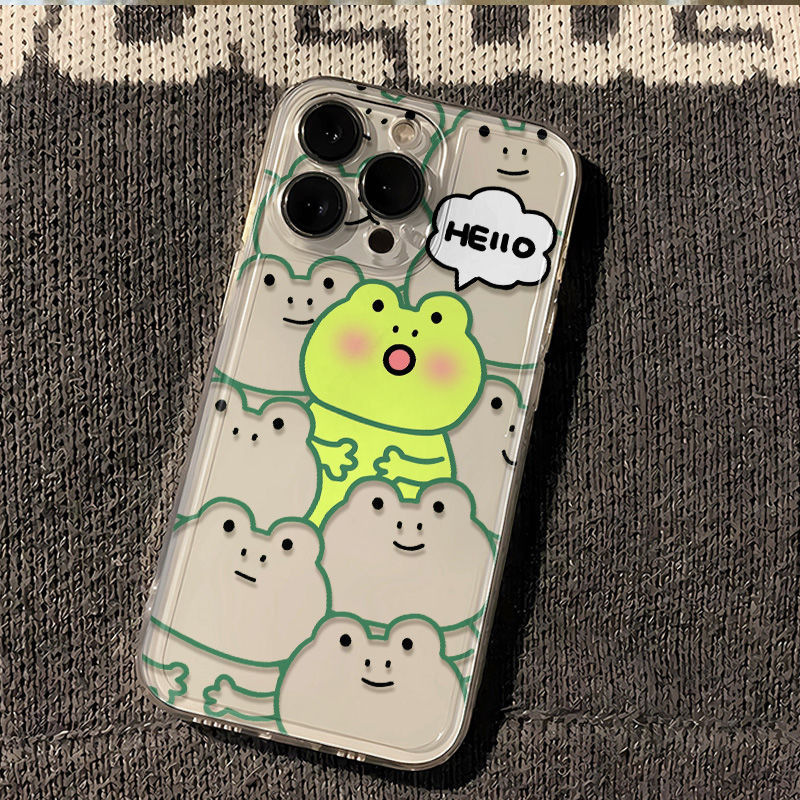 Suitable for Apple 16 Mobile Phone Case Iphone15Promax Silicone 7/8 Transparent Spring Frog 13 Xiaomi 1 Anti-Fall Suitable for Apple 16 Mobile Phone Case Iphone15Promax Silicone 7/8 Transparent Spring Frog 13 Xiaomi 1 Anti-Fall
