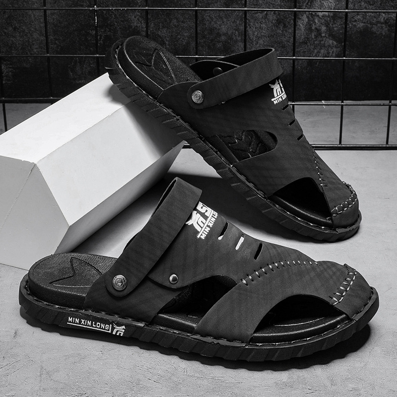 Sandalias para hombres de verano para hombres con bolsas de fondo suaves, zapatos deportivos de doble propósito, nuevos zapatillas de agujero casuales de playa.