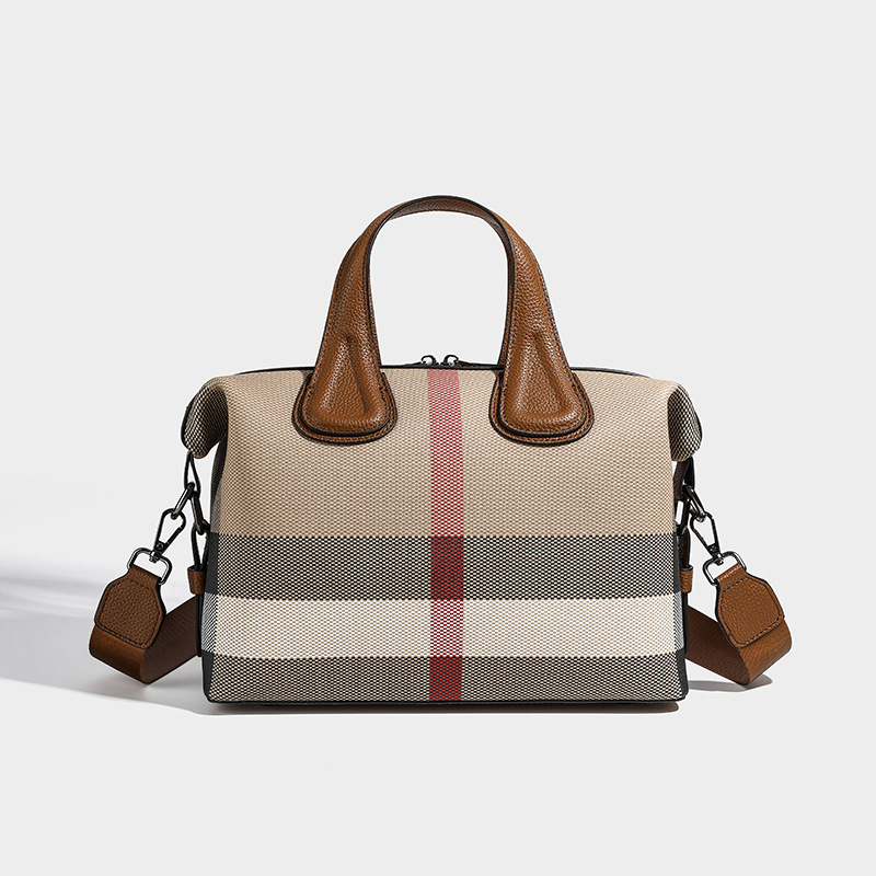 Bags for Women 2025 New Style Plaid Genuine Leather Large Capacity Handbag Casual Women's Shoulder Bag Crossbody Bag Pillow Bag