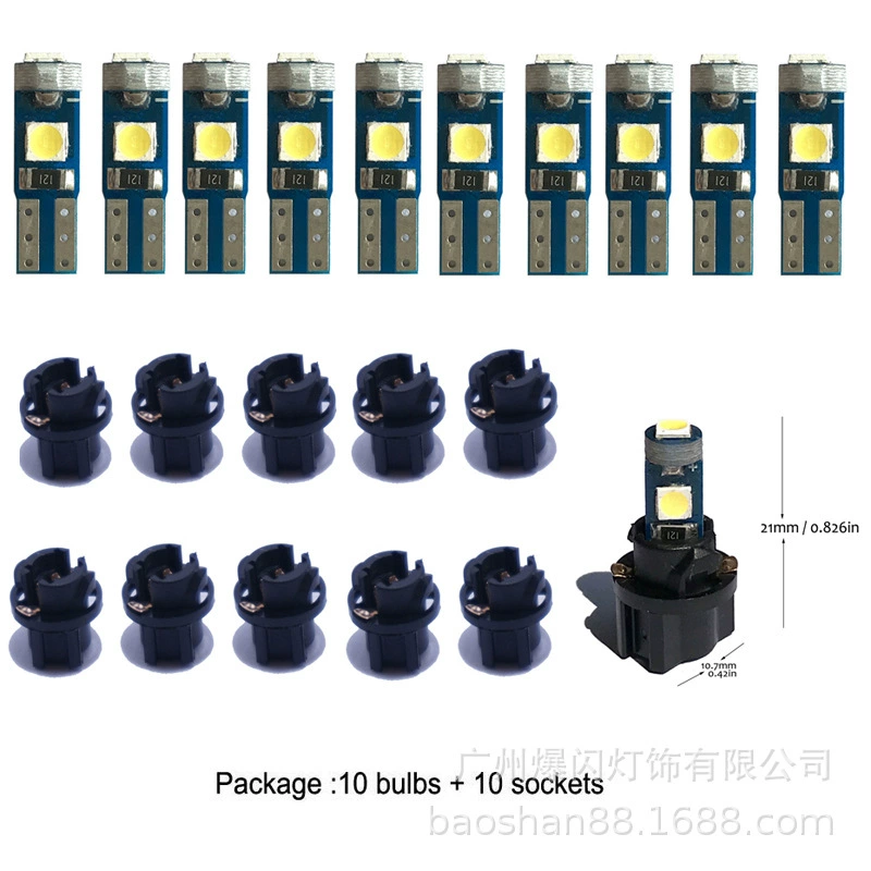 Amazon автомобильная светодиодная подсветка T5 3030-3SMD приборный светильник костюм T5 патрон лампы головка 100 штук AliExpress