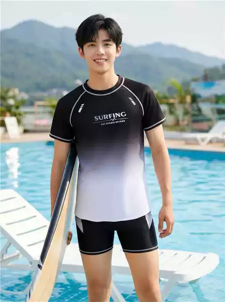 Summer new youth sports swimsuit set, quick-drying, breathable, loose and comfortable, student two-piece swimsuit wholesale