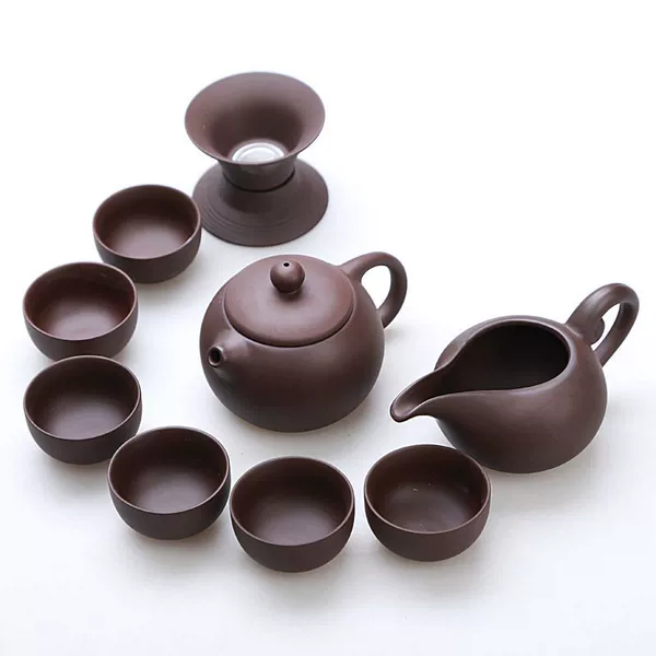 ∪∫→10-head raw mineral purple clay teapot