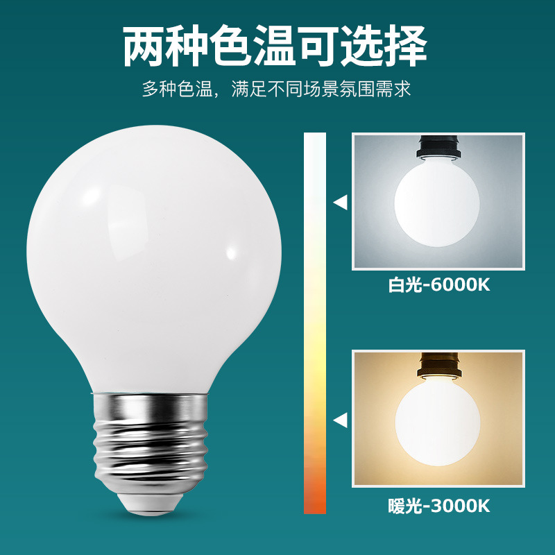 Bombilla LED de vidrio E27 con rosca, bombilla de ahorro de energía Dragon Ball para tienda de ropa, estudio fotográfico, tocador, luz blanca cálida, luz de relleno.