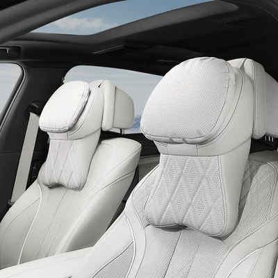 Integrated Gl8/Regal/Lacrosse/Verano/Envision Plus/Enclave: Headrest - ideal-white-perforated-double-core-headrest-2-pack