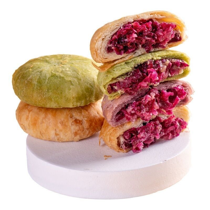云南特色经典鲜花饼酥脆玫瑰花饼早餐休闲零食小吃|undefined