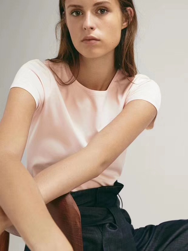 Md純綿半袖tシャツ女性修身夏の新型綿綿正肩半袖シャツ半袖t痩せ上着