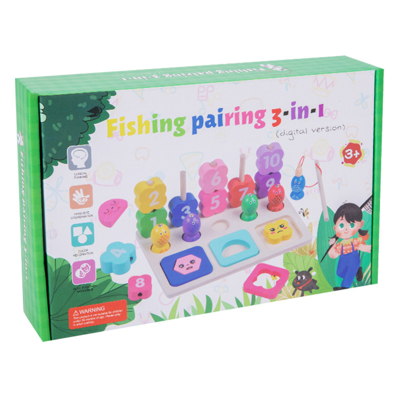 Puzzle infantil de pesca magnética columna interacción padre-hijo para niños y niñas de 2 a 6 años de juego de mesa de bloques emparejados juguetes de forma image 5