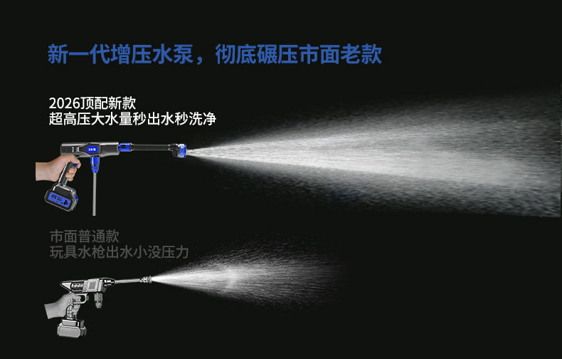 Carefully Selected Wireless High-Pressure Car Wash Water Gun, High-Power Car Wash Machine, Household Lithium Battery Portable Multi-Function Set Wholesale