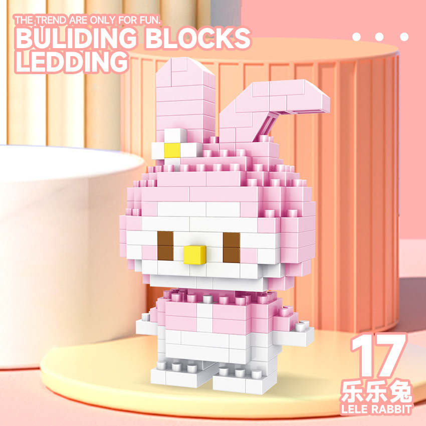 Bloques de construcción de micropartículas para niños decoración de muñecas de dibujos animados de animales juguetes ensamblados creativos para niños y niñas puesto de regalo al por mayor