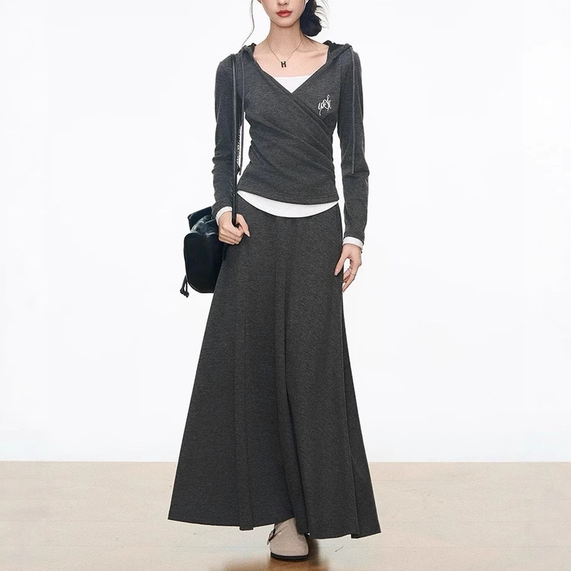 8.10 New Product Westayon Fake Two-Piece Sweater Knitted Sweater Women's Top Suit Korean Commuting Slimming New Style