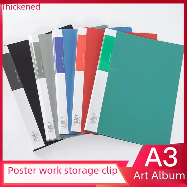 A3 Data Book 8 Open Folder Transparent Insert Drawing Sketch Art Book Storage Folder 8K Storage Book Wholesale