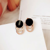 Earrings stainless steel, accessory, wholesale, Japanese and Korean, simple and elegant design, internet celebrity