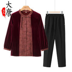 新中式中老年人奶奶秋装外套女妈妈秋季衬衫长袖老人老太太上衣服