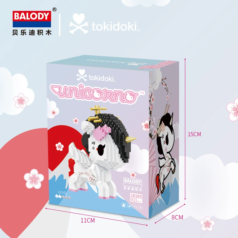 Балоди/Беледи подлинно авторизованный единорог Tokidoki совместная модель микро-гранулирующий пазл сборка конструктор