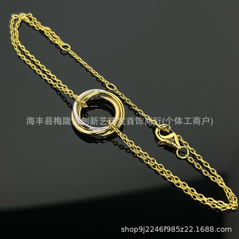 High Edition V Gold 18K Rose Gold Tri-color Bracelet Women's Round Couple Men's and Women's Screws Yellow and White Gold Cross-border Europe and America